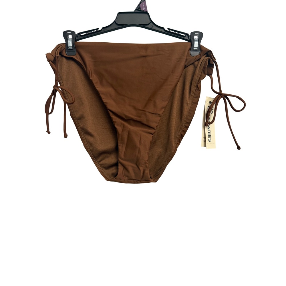 No Boundaries Maplewood Brown Cheeky High Leg Side Tie Bikini Swim Bottoms XXL